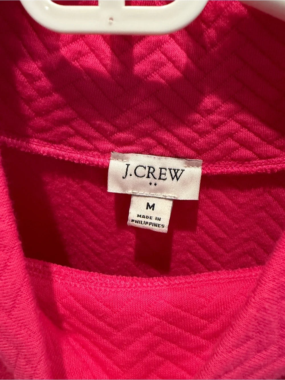 J. Crew Hot Pink Mock Neck Sweater with Side Button Detail